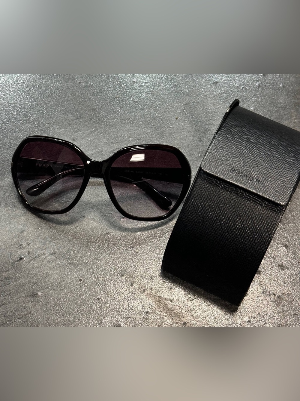 PRADA PR 14NS-0AG4V1 SUNGLASSES Violet Gradient Bordeaux 60mm Lenses Case